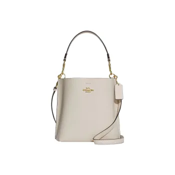 COACH Mollie Leather Bucket Bag Handbag Shoulder Bag Crossbody Bag Small Size Women's White