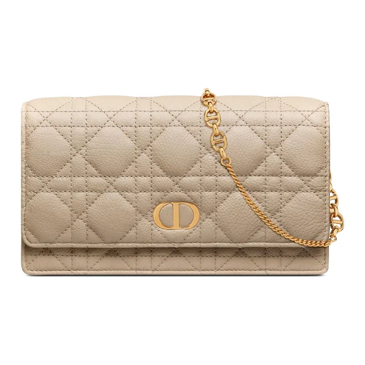 DIOR Caro Cow Leather Handbag, Shoulder Bag, Crossbody Bag, Clutch Women's Natural-0