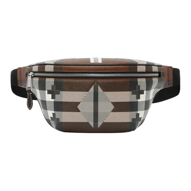 Burberry Geometric Check Bum Bag Brown-0