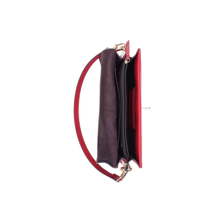 MICHAEL KORS Greenwich Leather Envelope Bag, Chain Bag, Crossbody Bag, Shoulder Bag Regular Women's Red-4