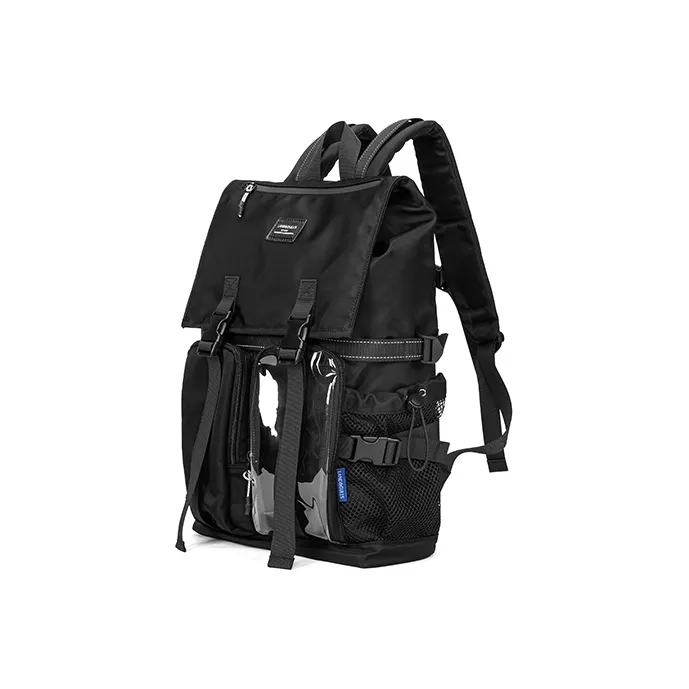 Land Gulls Nylon Backpack Unisex Black-1