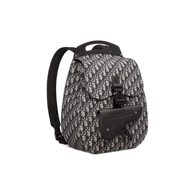 DIOR Fabric Laptop Backpack Men's Beige Black-1
