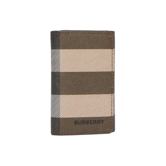 Burberry Plaid With Leather Key Pouch Men's Brown-3
