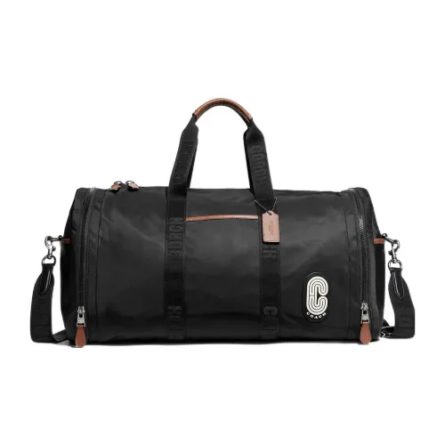 COACH Ma Nylon With Cow Leather Crossbody Handbag Large Size Men's Black