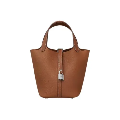 HERMES Picotin Lock Maurice Bullock Leather Basket Bag Handbag Bucket Bag Women's 34 Fauve Light Tawny