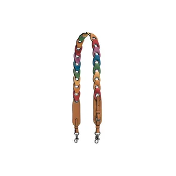COACH Smooth Leather Chain Leather Accessory Bag Strap Women's Blue & Yellow & Pink & Green & Red