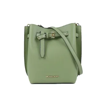 MICHAEL KORS Emilia Leather Bucket Bags Shoulder Bag Crossbody Bag Small Size Women's Light Sage Green