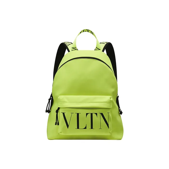 Valentino Nylon Fabric Backpack Men's Neon Green-0