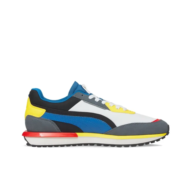 PUMA City Rider White Blue Yellow Red-1