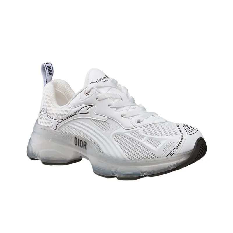 DIOR Vibe Monogram Anti Slip And Wear Resistant Lightweight Low Top Casual Shoes Women's White-2
