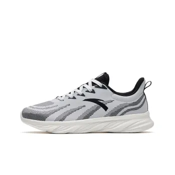 Anta Cushioned Anti Slip Wear Resistant Breathable Lightweight Low Top Running Shoes Men's Black Gray