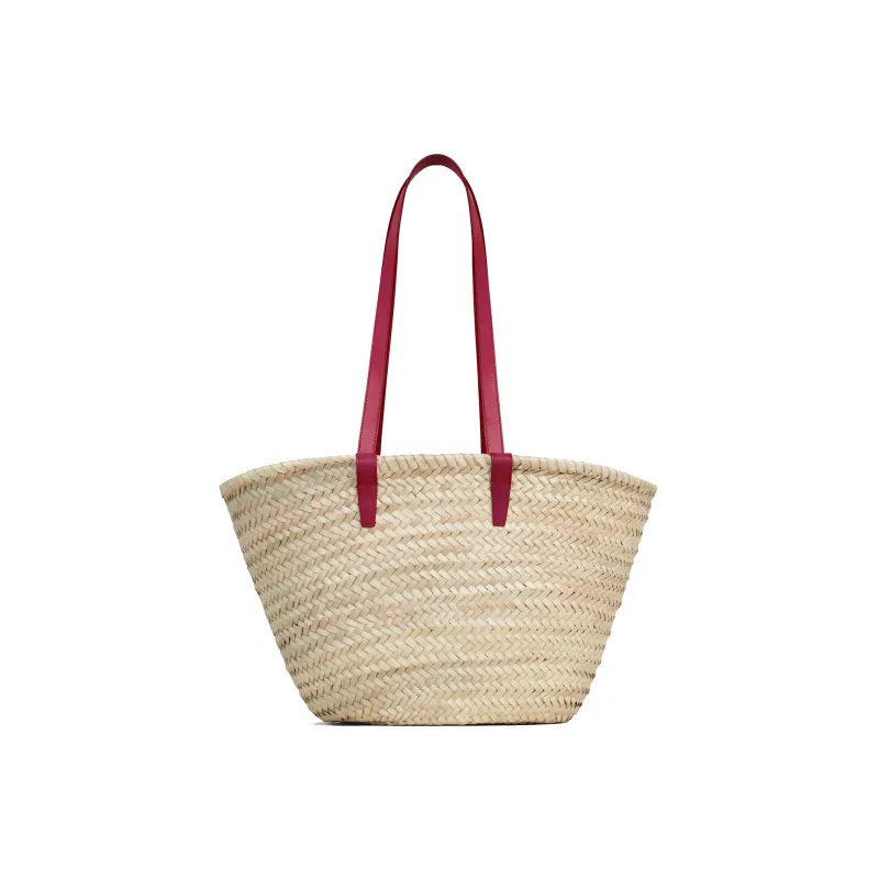 CELINE Triomphe Woven Cow Leather Binding Tote Bag Shopping Bag Shoulder Bags Handbags Medium Size Women's Red-2