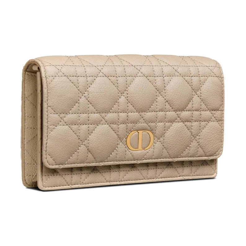 DIOR Caro Cow Leather Handbag, Shoulder Bag, Crossbody Bag, Clutch Women's Natural-1