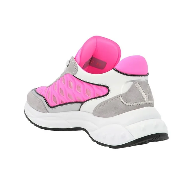 Valentino Women's Ready Go Runner 'Grey Bright Pink'-2