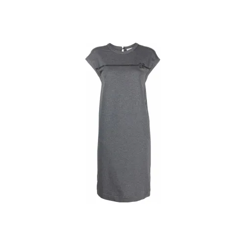 Brunello Cucinelli Short-Sleeved Dresses Women's Gray