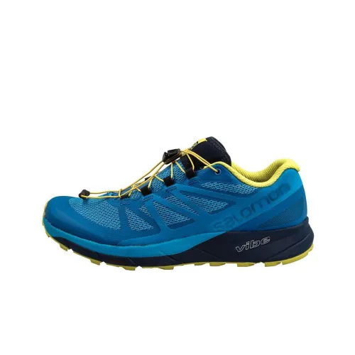 SALOMON Sense Ride 4 Hiking / Trekking Shoes Men Low-Top Blue/Yellow