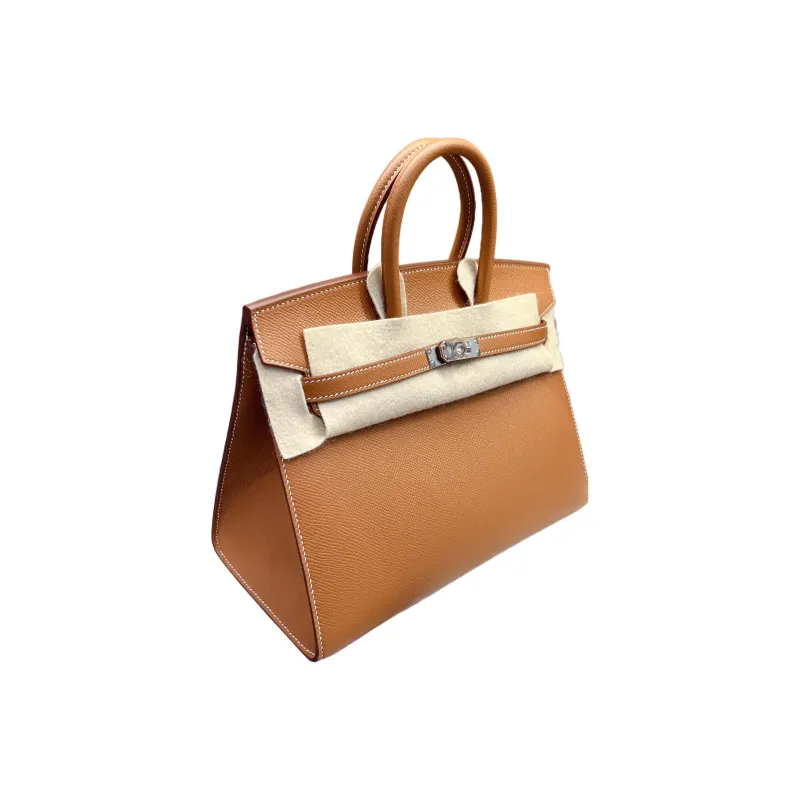 HERMES Birkin Epsom Leather Birkin Bag Handbags Women's Gold Brown-2
