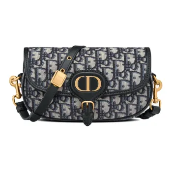 DIOR Bobby Fabric Crescent Bag, Shoulder Bag, Crossbody Bag Regular Women's Blue