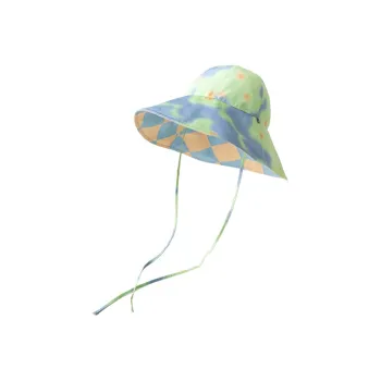 LOST PATTERN Polyester Lace Up Wide Brim Bucket Hat Sun Hat Fashion Resort Style Women's