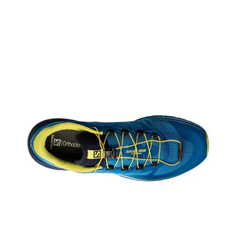 SALOMON Sense Ride 4 Low-Top Outdoor Shoes Men's Blue Yellow-3