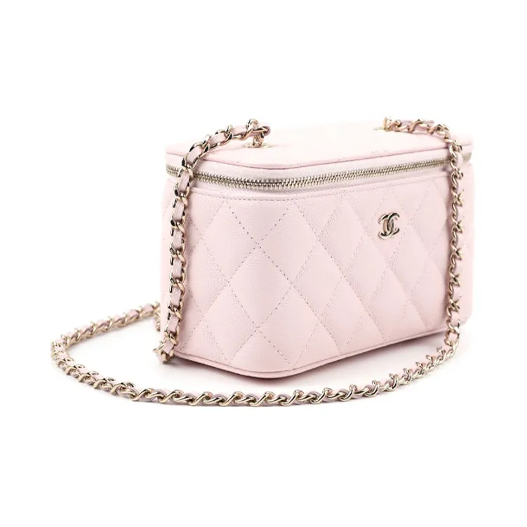 CHANEL Grain Embossed Cow Leather Box Bag, Shoulder Bag, Crossbody Bag Women's Cherry Blossom Pink-1