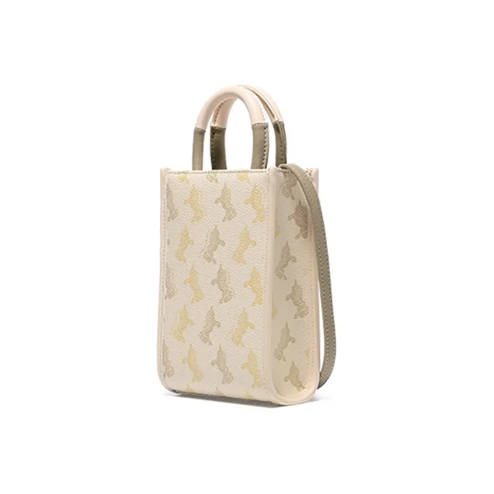 COWEC YCAKI PVC Lipstick Case Handheld Shoulder Bag Crossbody Bag Cell Phone Pouch Women's Golden Autumn Yellow Coffee-2