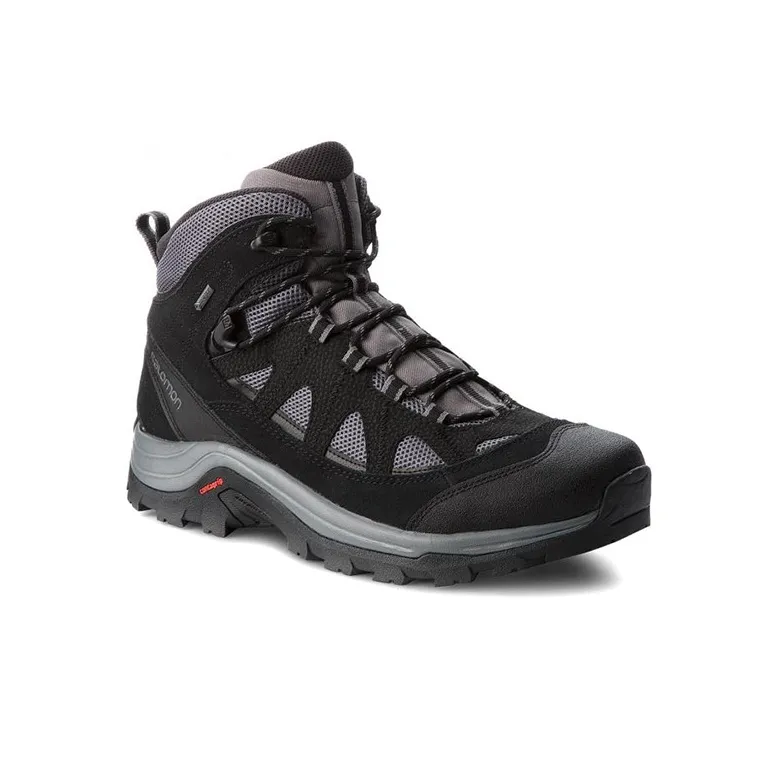 SALOMON Trekker Boots Cushioning Anti Slip And Wear Resistant High Top Outdoor Shoes Black Gray-2