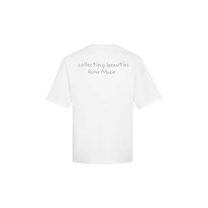 Richie Macie Drop Shoulder Sleeve T Shirt Unisex White-1