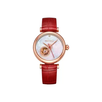 Sea Gull Automatic Mechanical Movement Genuine Leather Strap Watch Women's Watch Mother of Pearl Color Watch Dial
