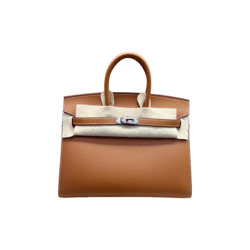 HERMES Birkin Epsom Leather Birkin Bag Handbags Women's Gold Brown-0