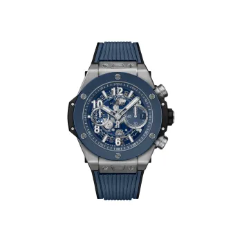 HUBLOT BIG BANG Automatic Mechanical Movement Men's Watches Watch 44mm Blue Dial Titanium Watch Case Rubber Strap