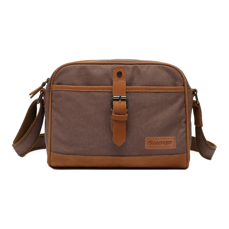 Slazenger Cow Leather Messenger Bag Camera Bag Shoulder Bag Regular Men's Multicolor-5
