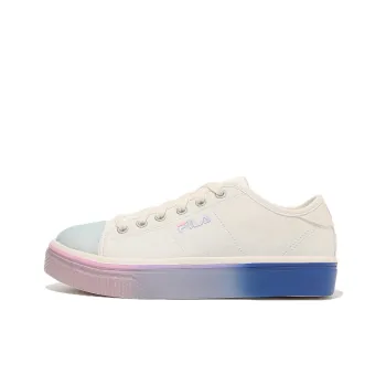 FILA Grand Est Anti-Slip Wear-Resistant Low-Top Skateboard Shoes Women's White Purple Blue Korean Style