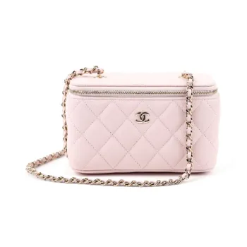 CHANEL Grain Embossed Cow Leather Box Bag, Shoulder Bag, Crossbody Bag Women's Cherry Blossom Pink