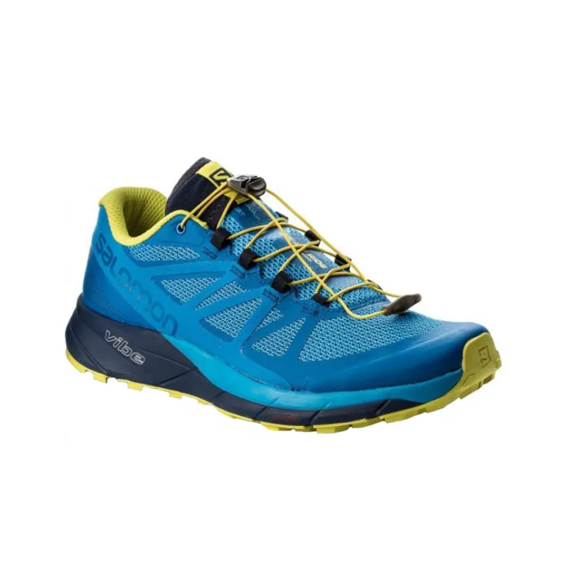 SALOMON Sense Ride 4 Low-Top Outdoor Shoes Men's Blue Yellow-2