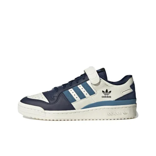 Adidas Originals FORUM 84 Skateboard Shoes Unisex Low-Top White/Dark Navy Blue/Sea Blue