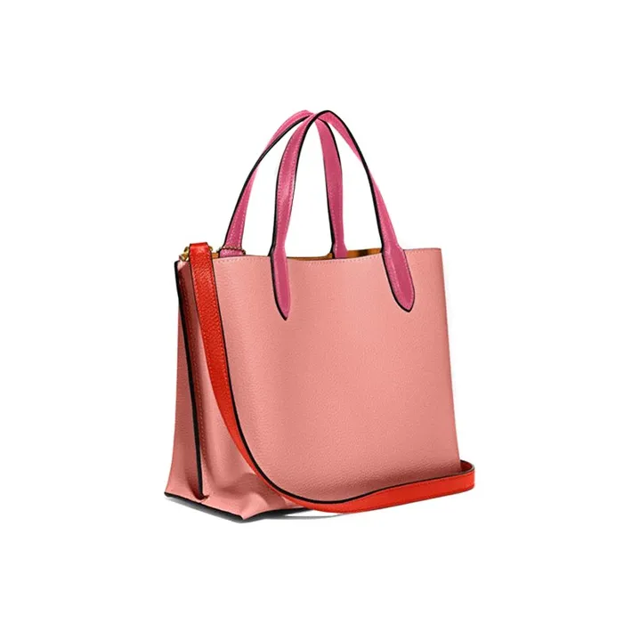 COACH Willow Cow Leather Tote Bag, Shopping Bag, One Shoulder Handbag, Crossbody Bag Medium Size Women's Pink-1