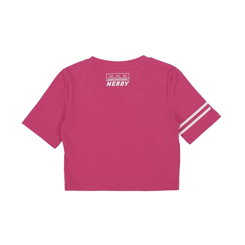 Nerdy Crop Tops Women's Pink-1