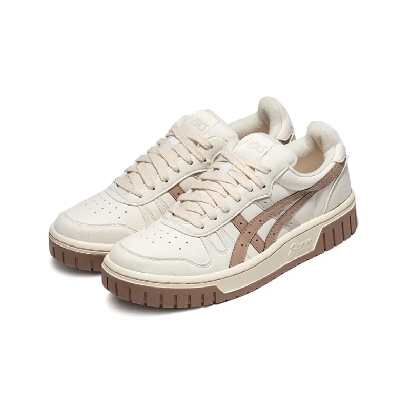 Asics Court Mz Retro Casual Skateboarding Shoes Unisex White Brown-1
