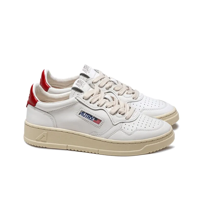 AUTRY Medalist Leather Low White Red-2