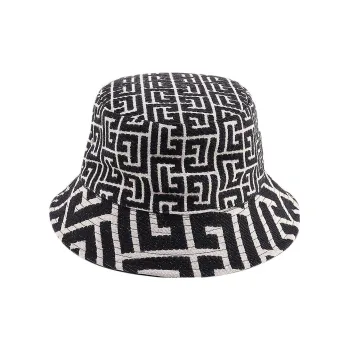 BALMAIN Canvas Bucket Hat Paris Logo