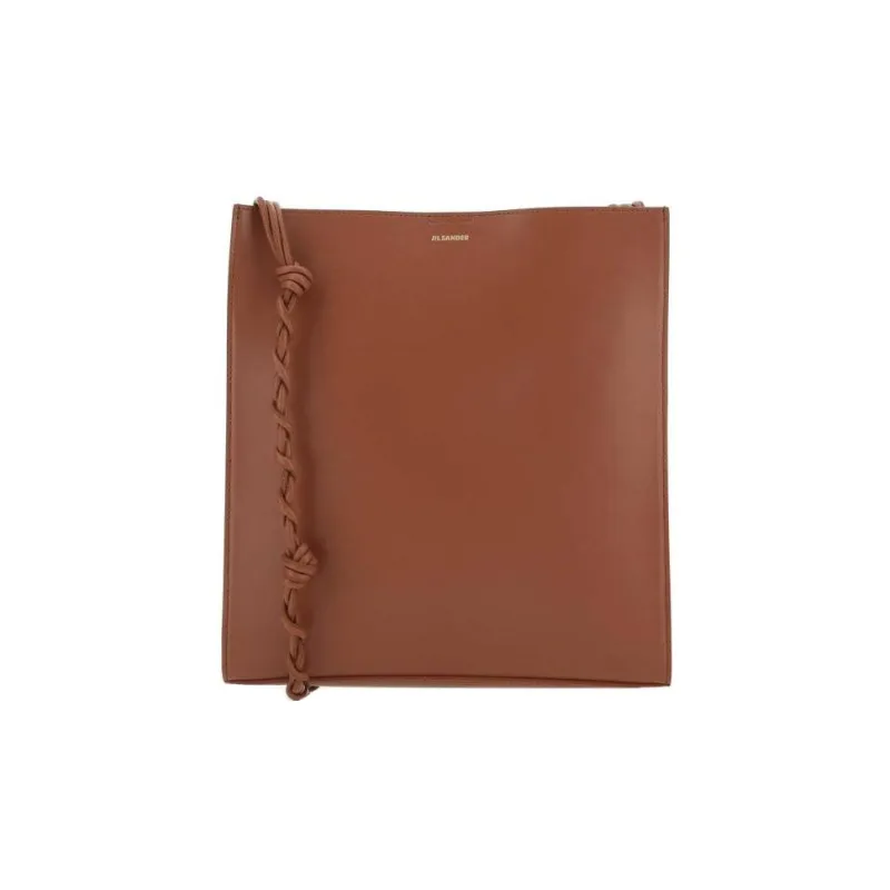 JIL SANDER Calfskin Crossbody Bag, Shoulder Bag Medium Size Women's Brown-0