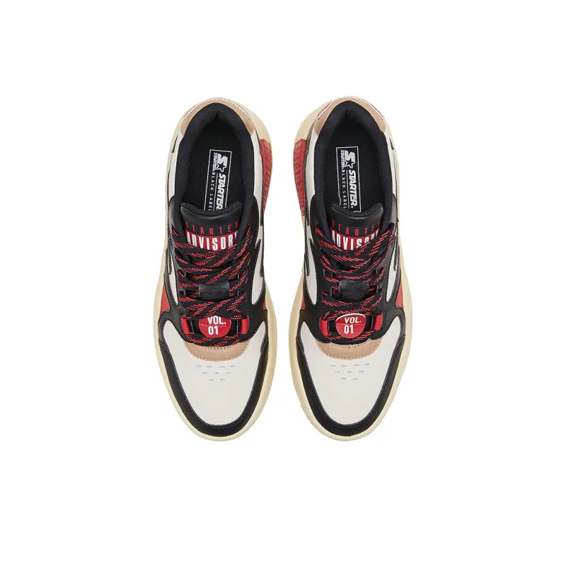 STARTER Sound Wave VOL Collection Height Increasing Low Top Skateboard Shoes Men's Black Red-3