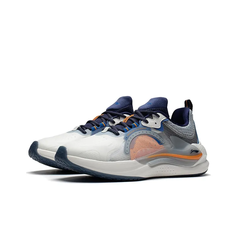 LiNing Spark Rebound Low Top Sports Casual Shoes Men's White Purple Blue-2