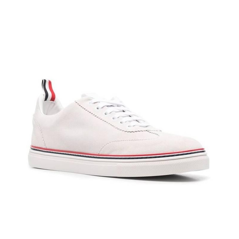 【売れ筋】THOM BROWNE RWB ロートップ レザー スニーカー THOM BROWNE Rwb Detailed Low-Top Sneakers - POIZON