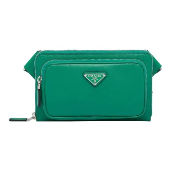 PRADA Saffiano Leather Shoulder Bag Crossbody Bag Men's Mango Color