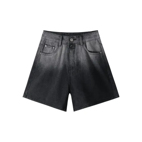 MITUAN Denim Shorts Women's Black Gray