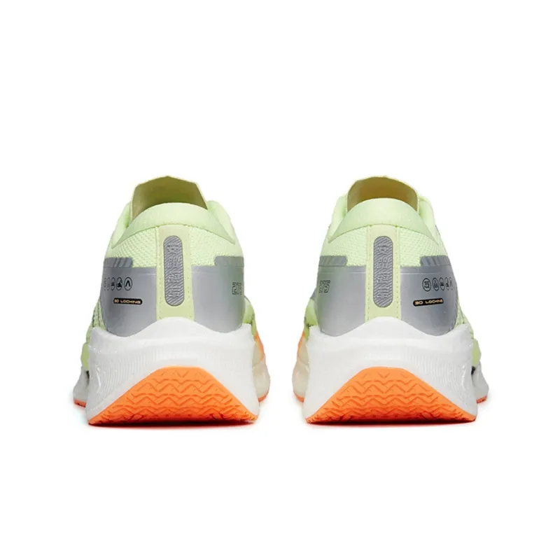 Anta Cushioned Anti Slip Wear Resistant Breathable Lightweight Low Top Running Shoes Men's Green Orange Silver-3