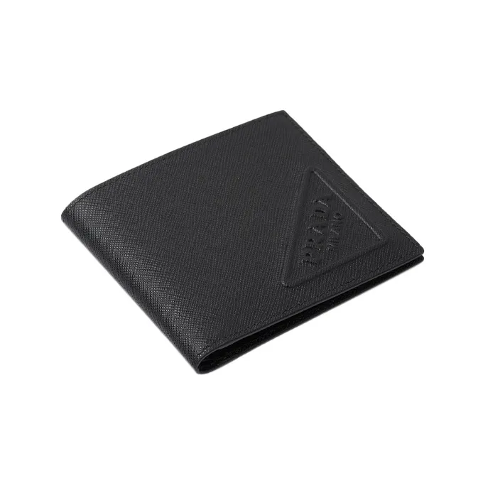 PRADA Leather Wallet Men's Black-2