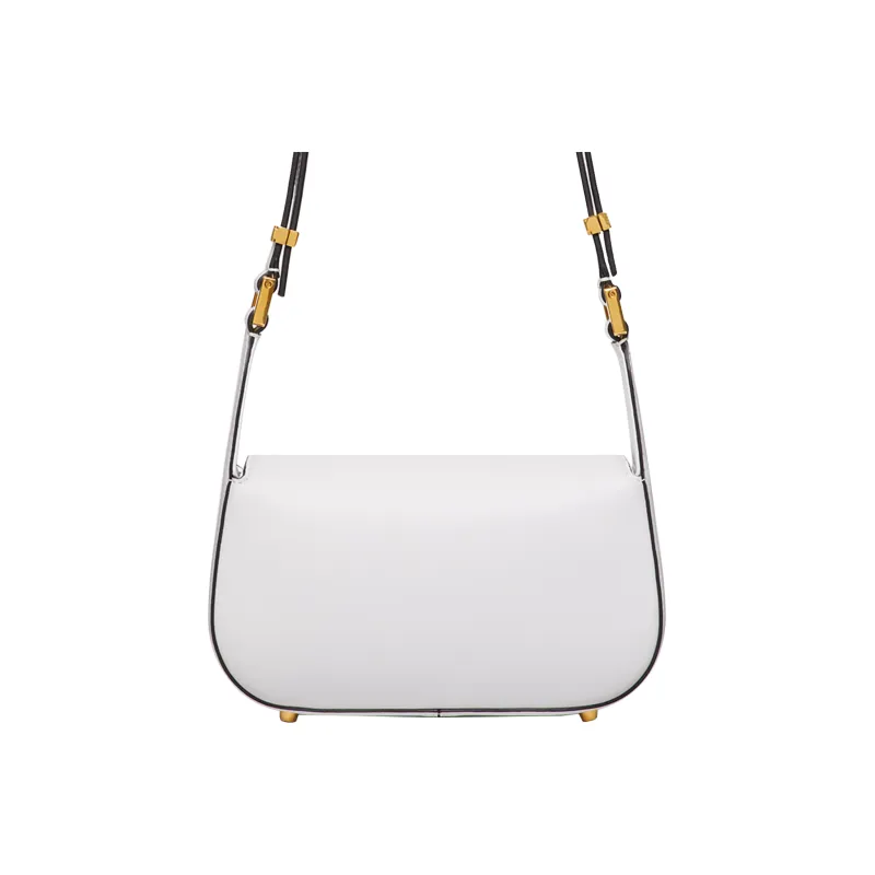 Valentino Vlogo Calfskin Messenger Bag Shoulder Bag, Crossbody Bag Women's White-4